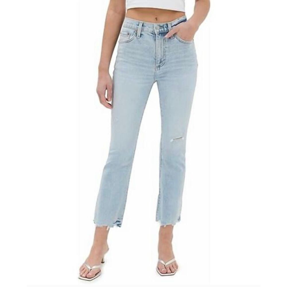 Pistola Lennon high rise flare distressed jeans size 28